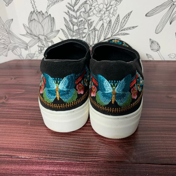 Womens Johnny Was Vinny Floral Loafers Black Size 7 EUC! - Picture 4 of 6